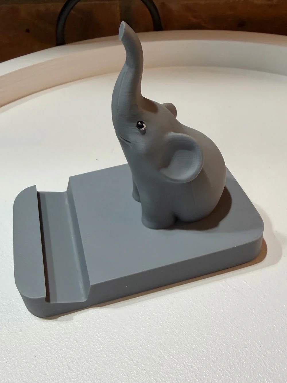 Hand Crafted 3D Printed Gray Elephant Phone Stand NWOT